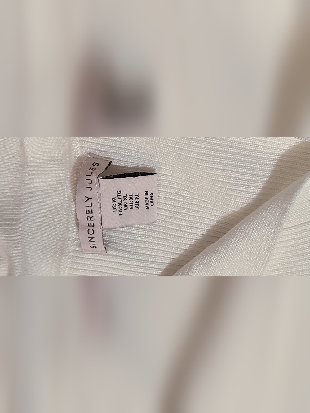 BUNDLE Sincerely Jules Ribbed V-Neck Sweater Polo - White & Light Blue - Picture 8 of 9